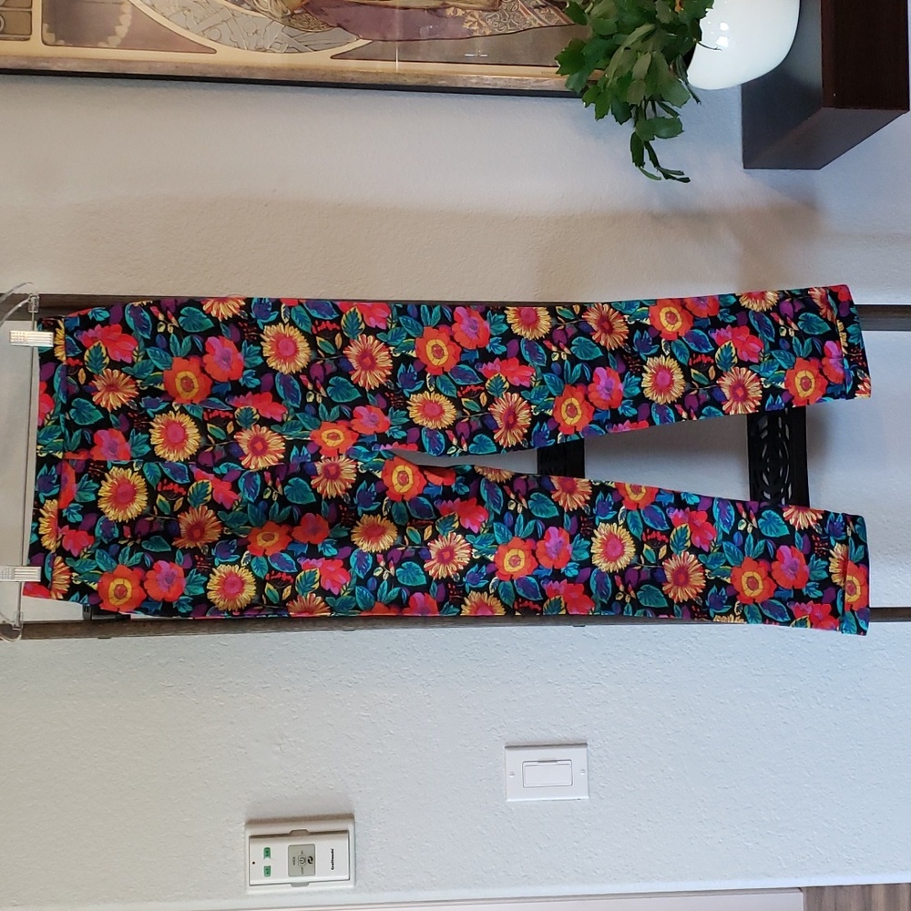 Poppy Lux High Waisted Pants Straight Leg Floral Print Bottoms NWOT Womens 4 - Picture 9 of 12
